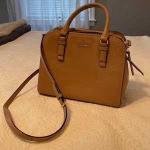 Tan Kate Spade bag. Barely used. Handles and cross body strap.